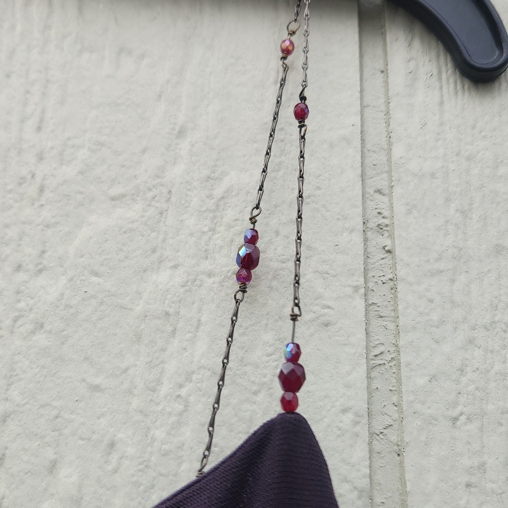 Vintage 90s Laundry Shelli Segal Vampy Edgy Fairy Whimsigoth Beaded Strap 4 Dark - Picture 3 of 8